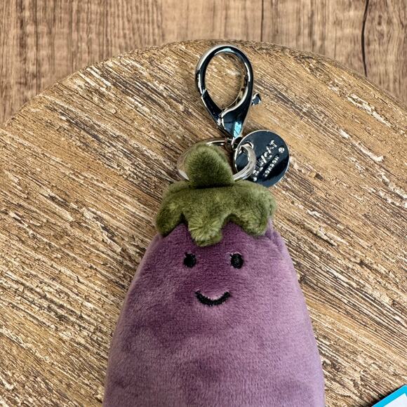 Jellycat Eggplant Bag Charm Jellycat Charm Bag Flair Gift FAST SHIP NEW - Picture 3 of 8